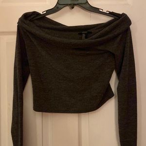 Gray off the shoulder top